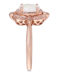 Effy Opal (5/8 ct. t.w.) and Diamond (1/6 Oval Ring 14k Rose Gold