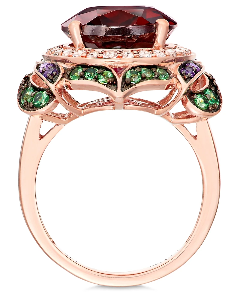 Le Vian Crazy Collection Garnet (7-5/8 ct. t.w.) and Multi-Stone Round Flower Ring in 14k Rose Gold (Also Available in London Blue Topaz)