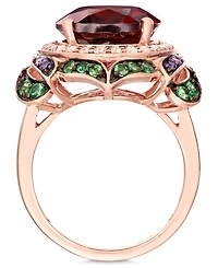 Le Vian Crazy Collection Garnet (7-5/8 ct. t.w.) and Multi-Stone Round Flower Ring in 14k Rose Gold (Also Available in London Blue Topaz)