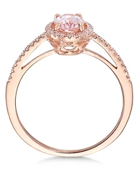 Morganite (5/8 ct. t.w.) and Diamond (1/6 ct. t.w.) Ring in 14k Rose Gold