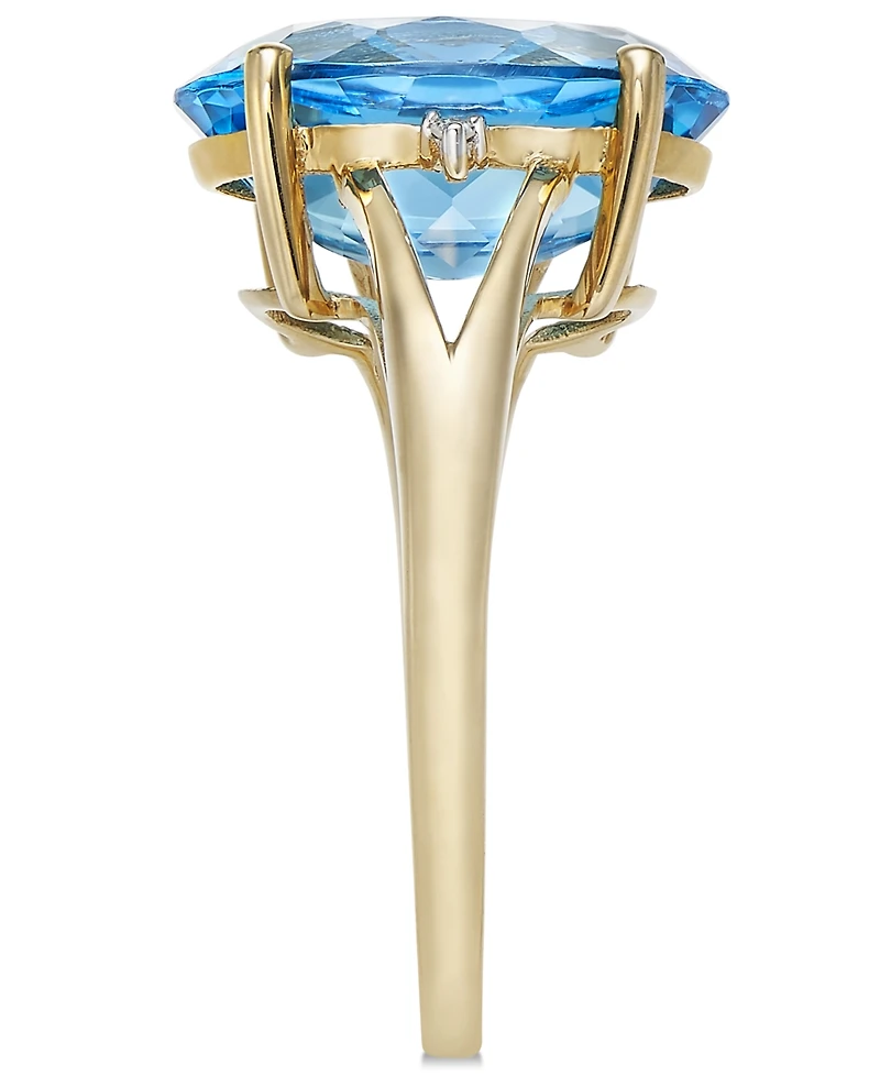 Amethyst (5 ct. t.w.) and Diamond Accent Oval Ring in 14k Gold (Also Available in Mystic Topaz, Blue Topaz, & Prasolite)