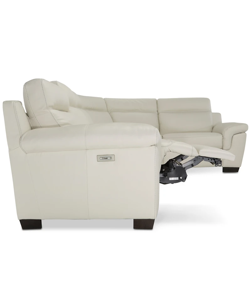 Closeout! Julius Ii 5-Pc. Leather Sectional Sofa With 2 Power Recliners, Power Headrests & Usb Power Outlet, Created for Macy's