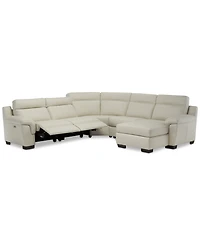 Closeout! Julius Ii 5-Pc. Leather Chaise Sectional Sofa With 2 Power Recliners, Power Headrests & Usb Power Outlet, Created for Macy's