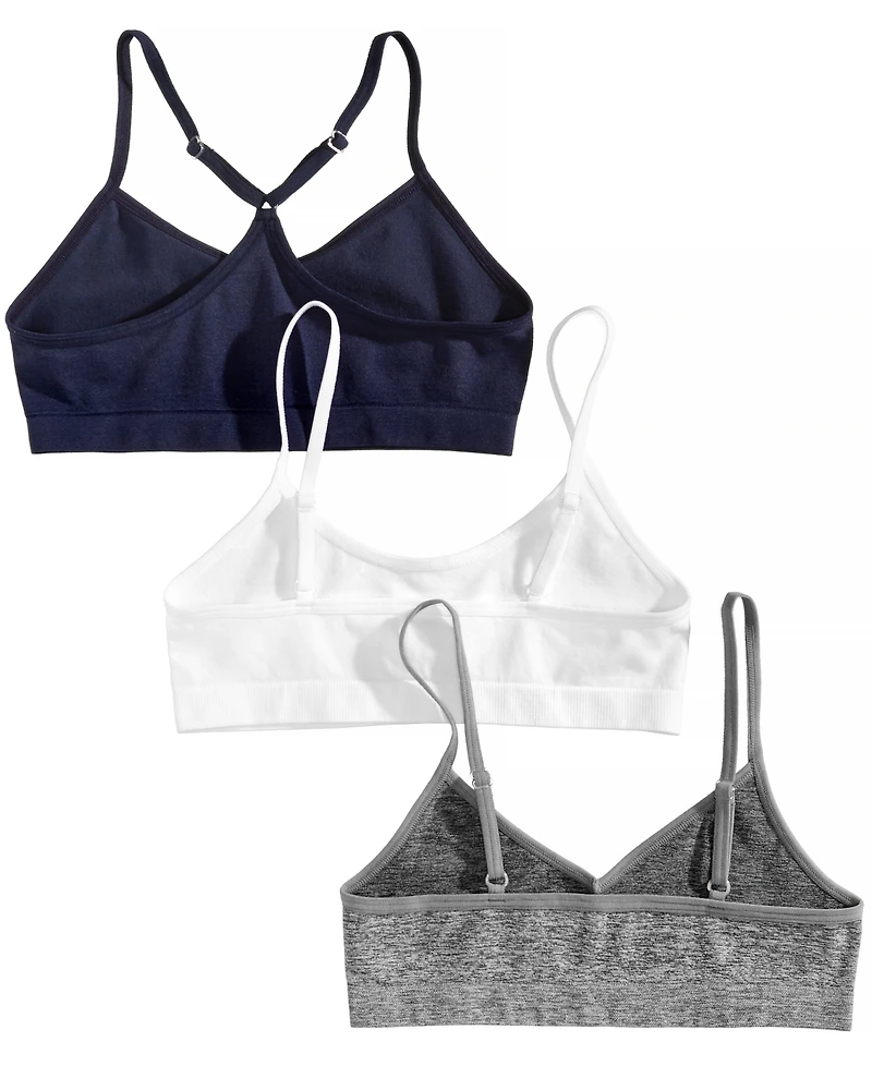 Maidenform 3-Pk. Seamless Crop Bras, Little & Big Girls