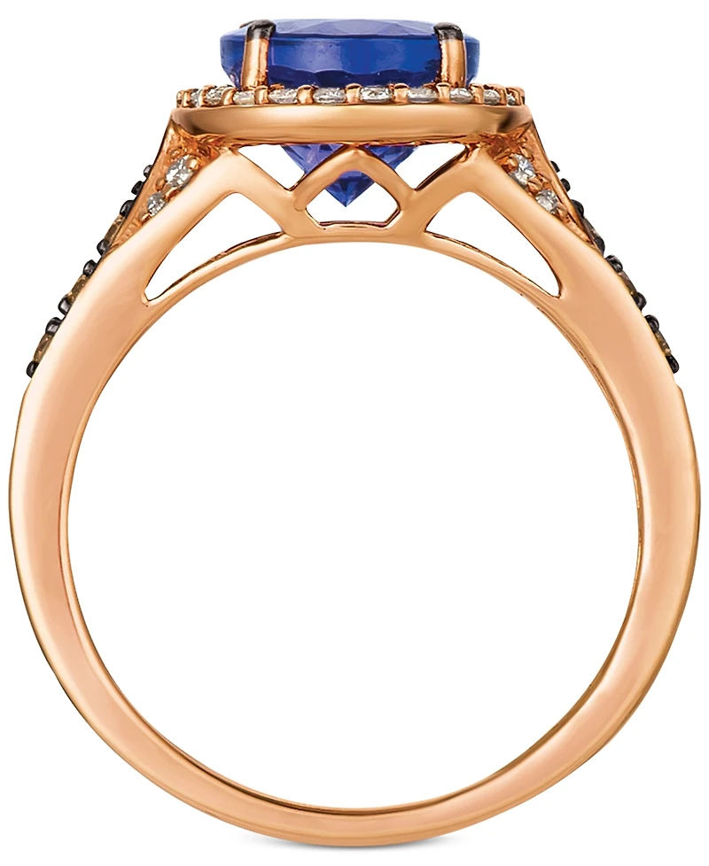 Le Vian Chocolatier Blueberry Tanzanite (2-1/2 ct. t.w.) & Diamond (3/8 ct. t.w.) Ring in 14k Rose Gold