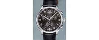 Tissot Men's Swiss Chronograph Chrono Xl Classic T-Sport Black Leather Strap Watch 45mm