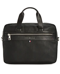 Tommy Hilfiger Men's Pebble Faux-Leather Leo Briefcase