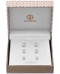 Giani Bernini Cubic Zirconia Stud Earring Set in 18k Gold over Sterling Silver or Sterling Silver, Created for Macy's