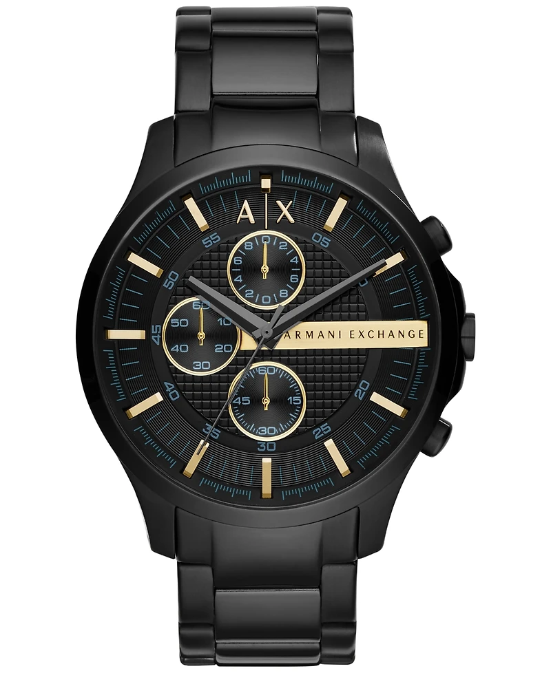 A|X Armani Exchange Men's Chronograph Black Stainless Steel Bracelet Watch 46mm
