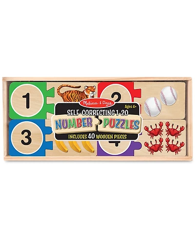 Melissa & Doug Wooden Self-Correcting 1-20 Number Puzzles