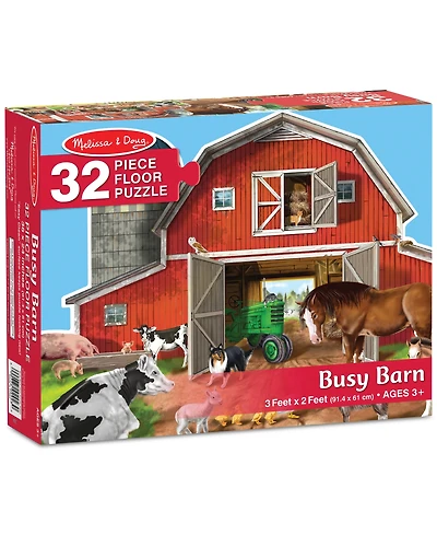 Melissa & Doug Busy Barn Shaped Floor Puzzle