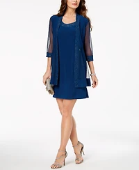 R & M Richards Petite Embellished Dress & Jacket