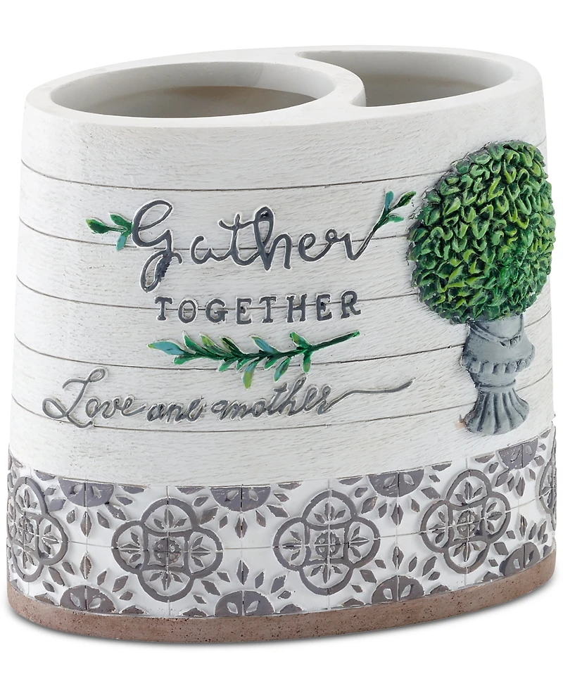 Avanti Modern Farmhouse Rustic Style Resin Toothbrush Holder