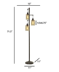 StyleCraft Dimpled Glass Floor Lamp