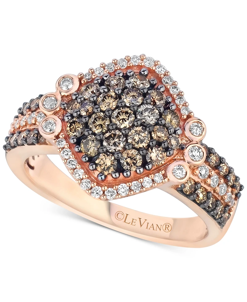 Le Vian Chocolatier Diamond Cluster Ring (1-1/8 ct. t.w.) in 14k Rose Gold