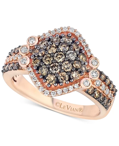 Le Vian Chocolatier Diamond Cluster Ring (1-1/8 ct. t.w.) in 14k Rose Gold