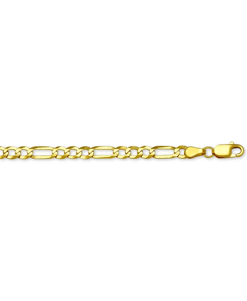 Italian Gold Figaro Link 18" Chain Necklace (4mm) in Solid 14k Gold