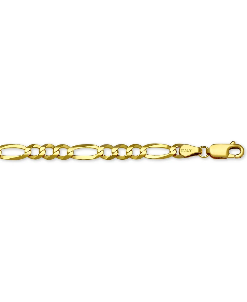 Italian Gold Figaro Link 24" Chain Necklace (5mm) in Solid 14k Gold