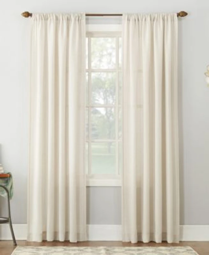 Amalfi Linen Blend Textured Sheer Rod Pocket Curtain Panel Collection