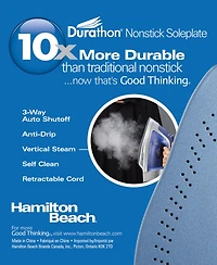 Hamilton Beach Durathon Nonstick Soleplate Iron - 19803