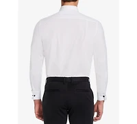 Michelsons of London Men's Classic/Regular Fit Stretch Solid French Cuff Tuxedo Shirt