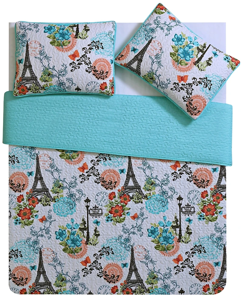 Vcny Home Eiffel Reversible 3-Pc. Quilt Set