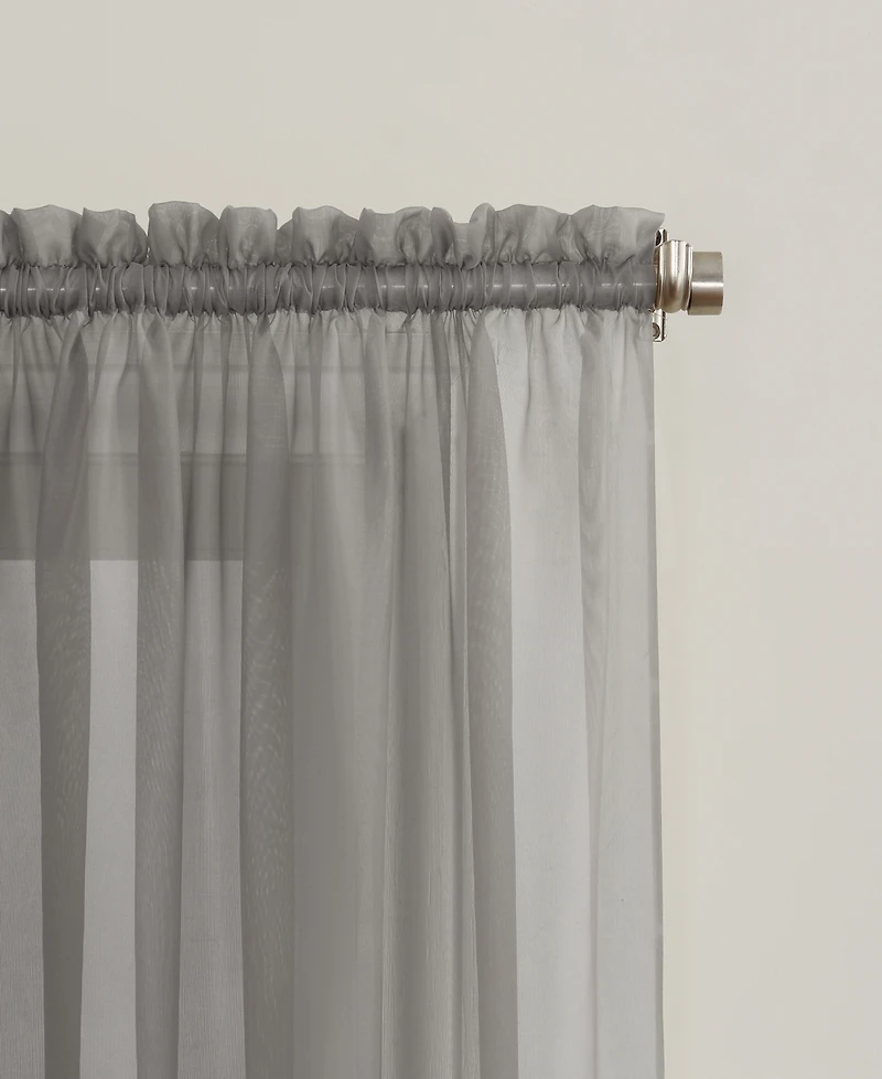 Sheer Voile Rod Pocket Curtain Panel