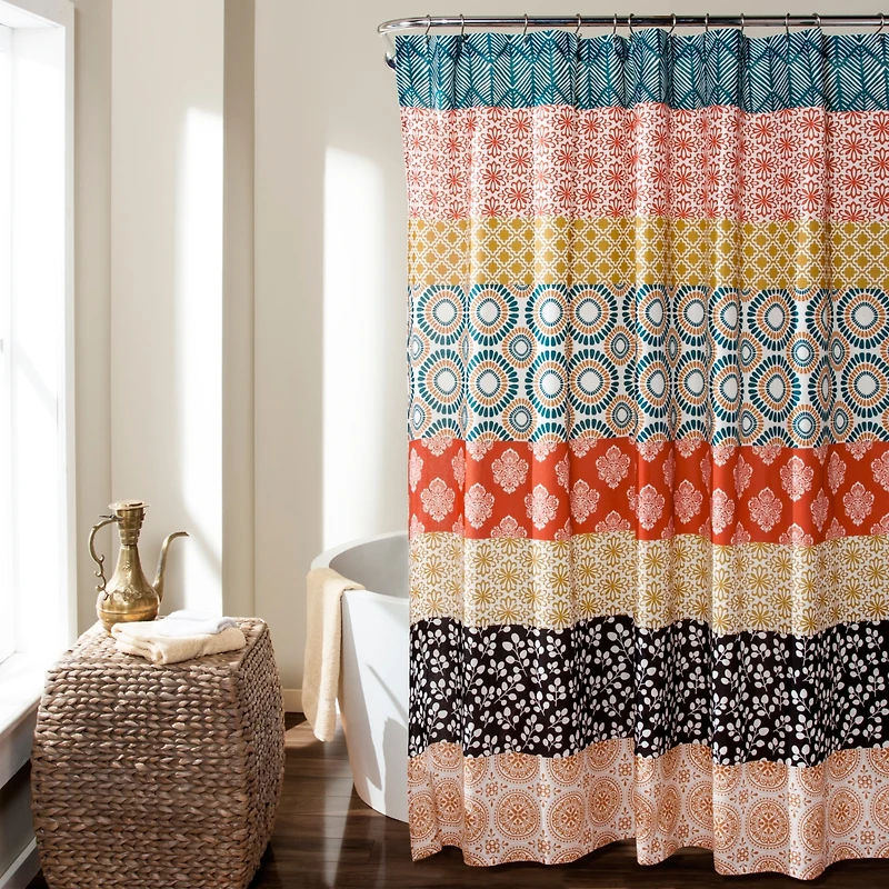 Lush Decor Bohemian Stripe Shower Curtain, 72" x 72"