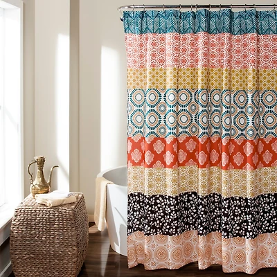 Lush Decor Bohemian Stripe Shower Curtain, 72" x 72"