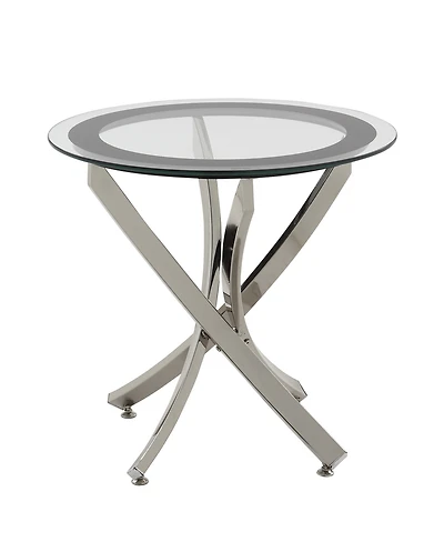 Yorkville Modern Glass Top End Table