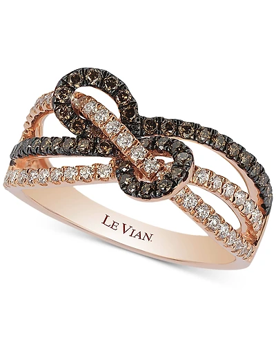 Le Vian Chocolatier Gladiator Knots Diamond Statement Ring (5/8 ct. t.w.) in 14k Rose Gold