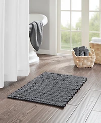 Madison Park Lasso Yarn-Dyed Cotton Chenille Bath Rug