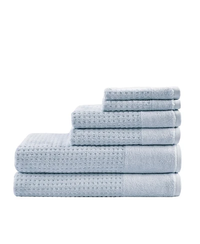 Madison Park Spa Waffle Jacquard Luxury Combed Cotton 6-Pc. Bath Towel Set