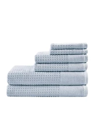 Madison Park Spa Waffle Jacquard Luxury Combed Cotton 6-Pc. Bath Towel Set