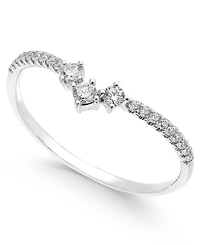 Diamond Curved Band (1/5 ct. t.w.) in 14k White Gold