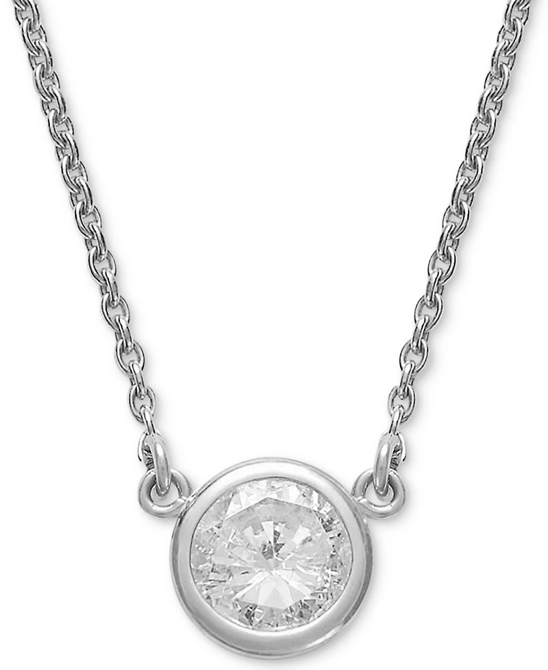 Bezel-Set Diamond Pendant Necklace (1/5 ct. t.w.) 14K Gold or White