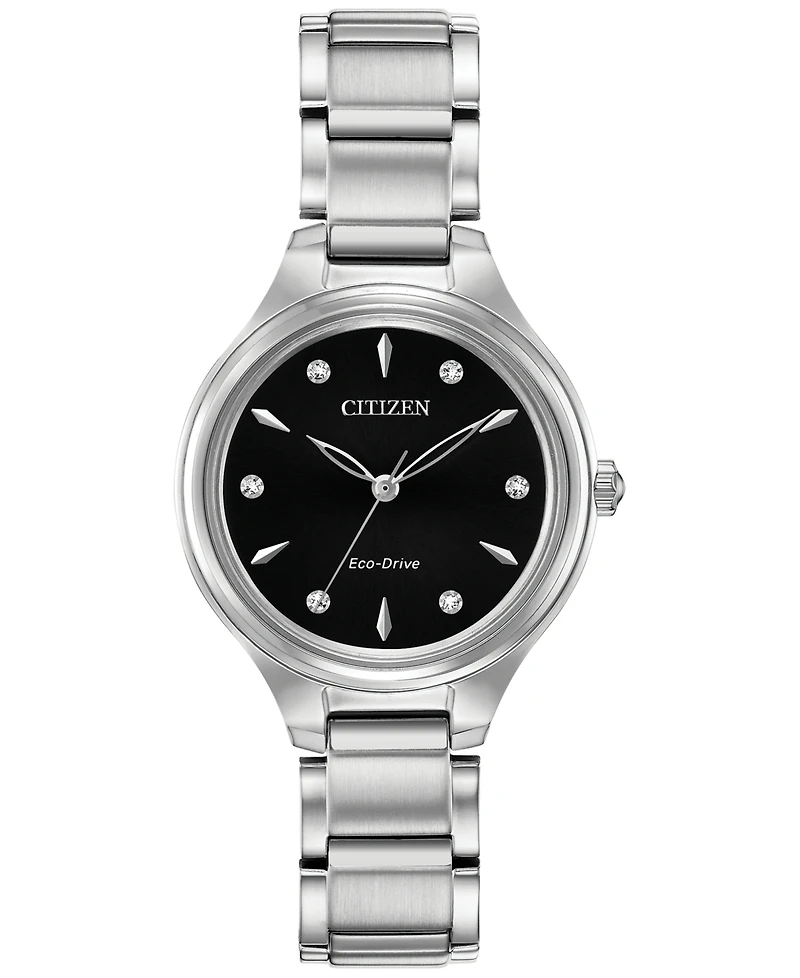 Citizen Eco-Drive Women's Corso Diamond-Accent Stainless Steel Bracelet Watch 29mm