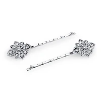 2028 Silver-Tone Crystal Bobby Pin Set