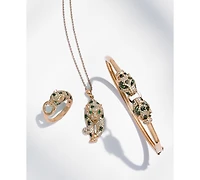 Effy Diamond (3/4 ct. t.w.) and Tsavorite Accent Bangle Bracelet in 14k Rose Gold