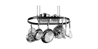 Range Kleen Black Enamel Oval Ceiling Pot Rack