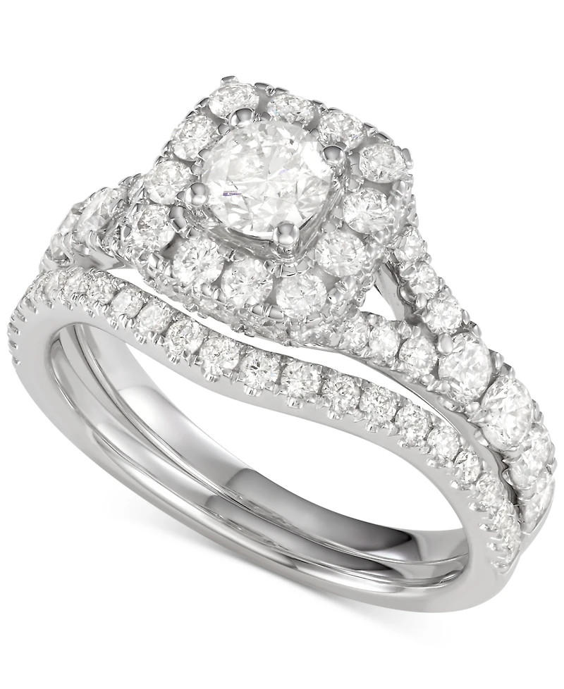 Diamond Halo Bridal Set (2 ct. t.w.) 14K White, Yellow or Rose Gold