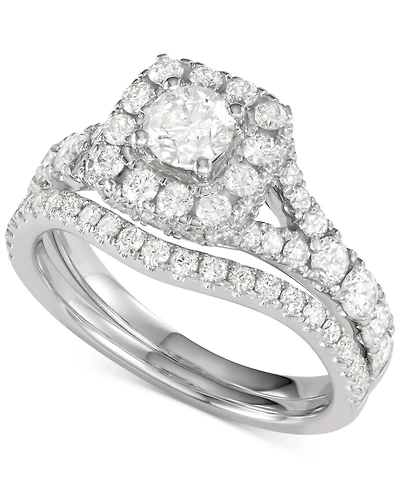 Diamond Halo Bridal Set (2 ct. t.w.) 14K White, Yellow or Rose Gold