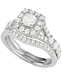 Diamond Halo Bridal Set (2 ct. t.w.) 14K White, Yellow or Rose Gold