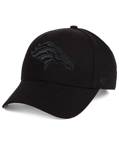 '47 Brand Denver Broncos Black & Black Mvp Strapback Cap