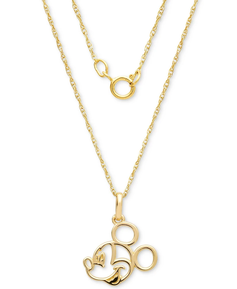 Disney Children's Mickey Mouse 15" Pendant Necklace in 14k Gold