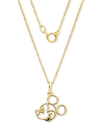 Disney Children's Mickey Mouse 15" Pendant Necklace in 14k Gold