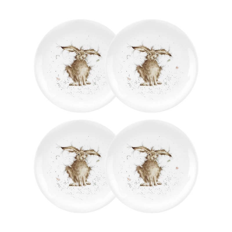 Royal Worcester Wrendale Rabbit Plate "Hare Brained" - Set of 4