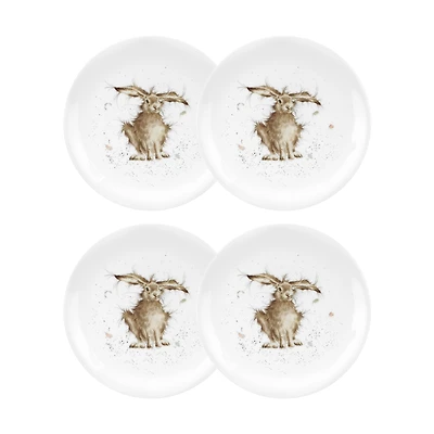 Royal Worcester Wrendale Rabbit Plate "Hare Brained" - Set of 4