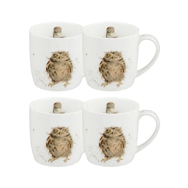 Royal Worcester Wrendale Owl Mugs, Set of 4