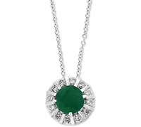 Effy Sapphire (3/4 ct. t.w) & Diamond (1/4 18" Pendant Necklace 14K White Gold (Also Available Emerald and Ruby)
